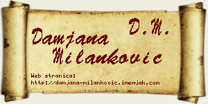 Damjana Milanković vizit kartica